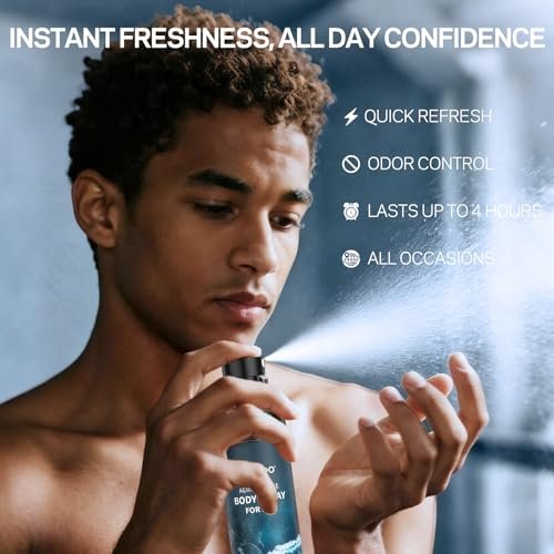 AMOADO Men's Body Spray Set – Deodorizing Body Mist, Aluminum-Free Cologne, Oriental & Woody Scents, 3.4 fl oz (Pack of 3) Avelisse