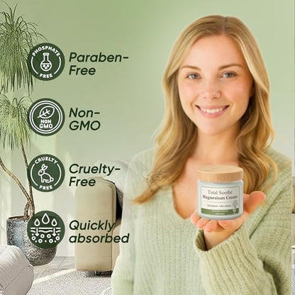 Total Soothe Magnesium Cream with MSM & Arnica – Fast Absorbing, Non-Greasy Magnesium Lotion for Muscle & Joint Comfort, Knees, Soothing Nerve Formula, 100ml Avelisse