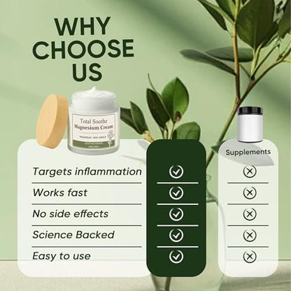 Total Soothe Magnesium Cream with MSM & Arnica – Fast Absorbing, Non-Greasy Magnesium Lotion for Muscle & Joint Comfort, Knees, Soothing Nerve Formula, 100ml Avelisse