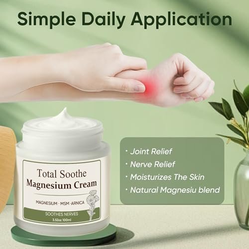 Total Soothe Magnesium Cream with MSM & Arnica – Fast Absorbing, Non-Greasy Magnesium Lotion for Muscle & Joint Comfort, Knees, Soothing Nerve Formula, 100ml Avelisse