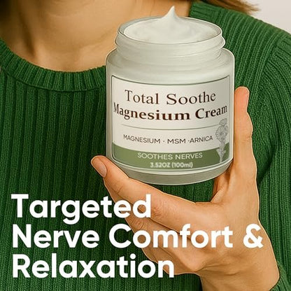 Total Soothe Magnesium Cream with MSM & Arnica – Fast Absorbing, Non-Greasy Magnesium Lotion for Muscle & Joint Comfort, Knees, Soothing Nerve Formula, 100ml Avelisse