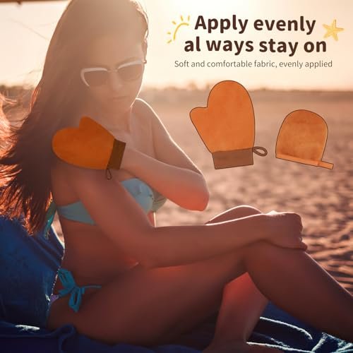 DEBETOOL 5 in 1 Self Tanner Mitt Applicator Kit – Professional Tanning Mitt & Back Applicator with Face Mitt & Body Brush for Streak-Free, Palm-Free Tan - görsel 12