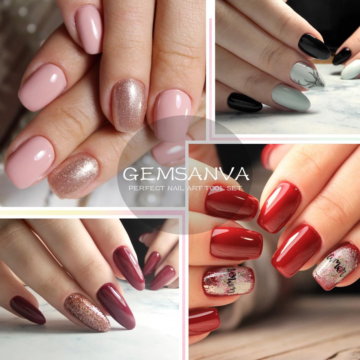 GEMSANVA Double Ended Nail Builder Gel Brush and Palette Set – 3PCS French Tip Brushes, Hard Gel, Flat/Oval Nail Brushes, Liner Brush & Spatula for Salon & DIY Nail Art - görsel 8