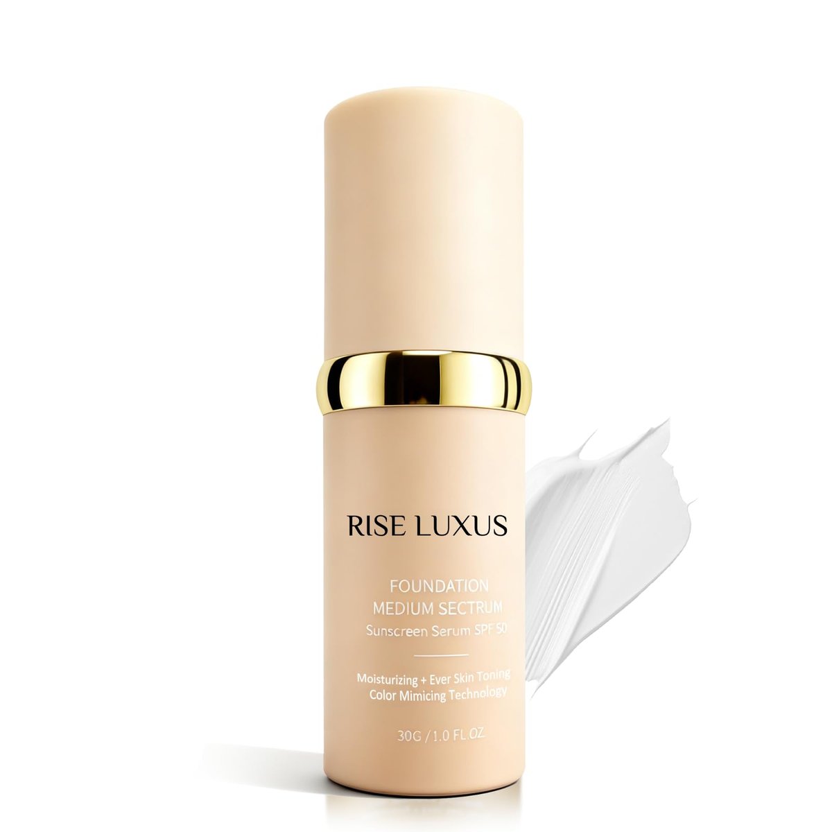 Rise Luxus Ultrablend 4 In 1 Foundation – 2025 Upgrade, Match Skin Color, SPF 50, Glowing Hydrating Waterproof Makeup Avelisse