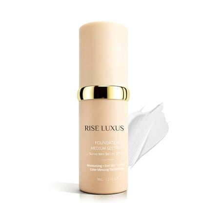 Rise Luxus Ultrablend 4 In 1 Foundation – 2025 Upgrade, Match Skin Color, SPF 50, Glowing Hydrating Waterproof Makeup Avelisse