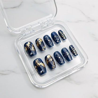 12 Pcs Clear Press on Nail Storage Box Set with 60 Double Sided Adhesive Tapes – Crystal Display Case for Nail Art Business & Salon