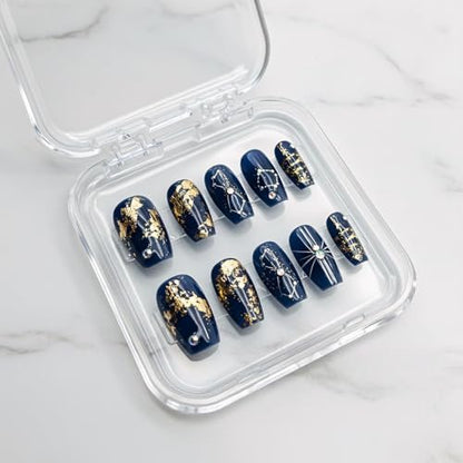 12 Pcs Clear Press on Nail Storage Box Set with 60 Double Sided Adhesive Tapes – Crystal Display Case for Nail Art Business & Salon