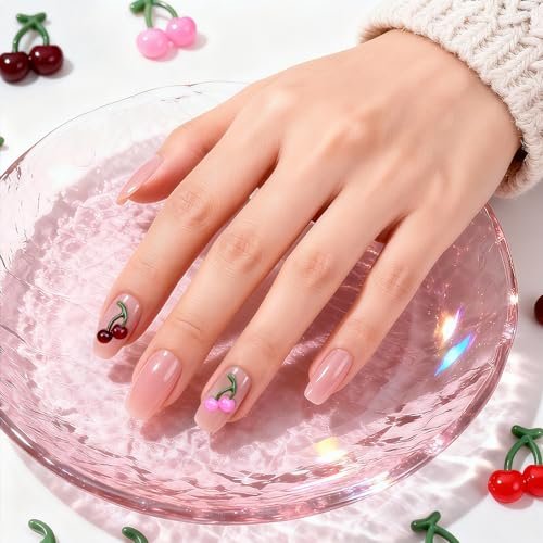100PCS Small Cherry Gems for Nails - Y2K 3D Cherry Nail Charms, Shiny Crystal Fruit Nail Art Supplies, DIY Craft Design Accessories for Manicure & Craft Projects - görsel 12