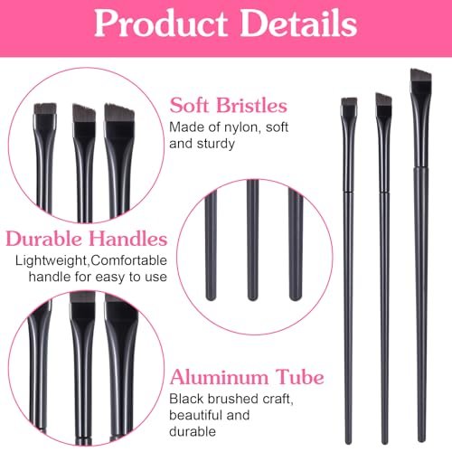 9 Pcs Eyeliner Brush and Eyebrow Brush Set – Ultra Thin Flat Tint Angled Makeup Brushes for Precise Eye Makeup Application - görsel 6