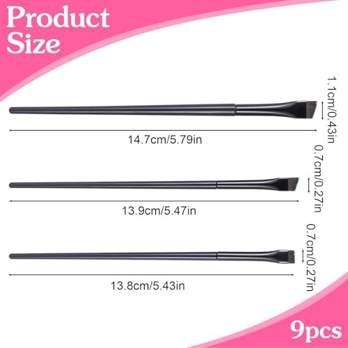 9 Pcs Eyeliner Brush and Eyebrow Brush Set – Ultra Thin Flat Tint Angled Makeup Brushes for Precise Eye Makeup Application - görsel 4
