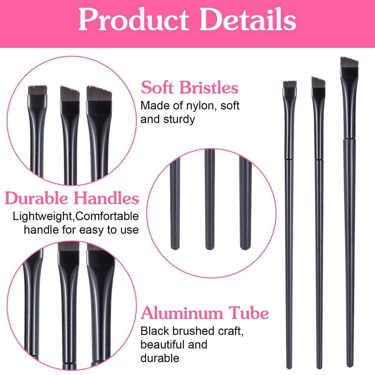 9 Pcs Eyeliner Brush and Eyebrow Brush Set – Ultra Thin Flat Tint Angled Makeup Brushes for Precise Eye Makeup Application - görsel 5