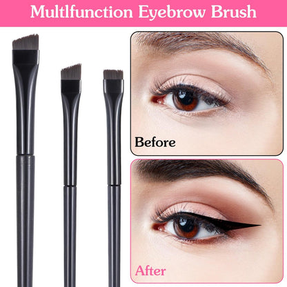 9 Pcs Eyeliner Brush and Eyebrow Brush Set – Ultra Thin Flat Tint Angled Makeup Brushes for Precise Eye Makeup Application