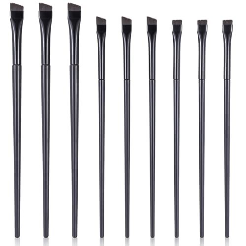 9 Pcs Eyeliner Brush and Eyebrow Brush Set – Ultra Thin Flat Tint Angled Makeup Brushes for Precise Eye Makeup Application - görsel 2