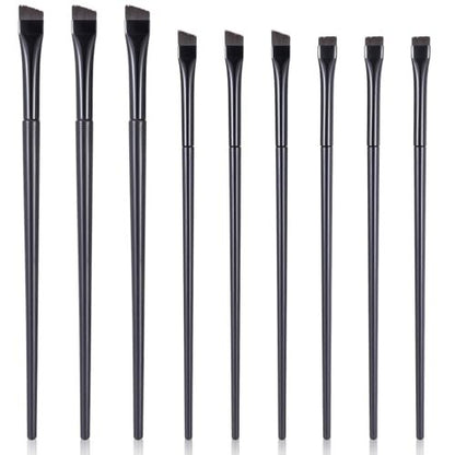 9 Pcs Eyeliner Brush and Eyebrow Brush Set – Ultra Thin Flat Tint Angled Makeup Brushes for Precise Eye Makeup Application