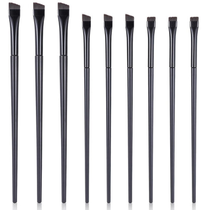 9 Pcs Eyeliner Brush and Eyebrow Brush Set – Ultra Thin Flat Tint Angled Makeup Brushes for Precise Eye Makeup Application