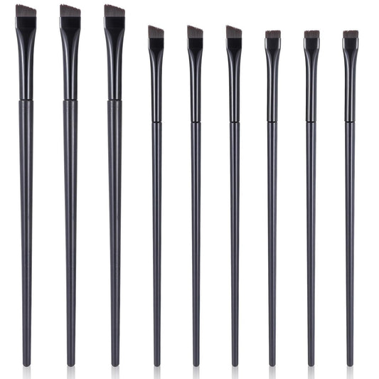 9 Pcs Eyeliner Brush and Eyebrow Brush Set – Ultra Thin Flat Tint Angled Makeup Brushes for Precise Eye Makeup Application