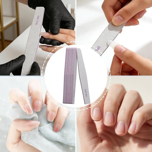 SWEET VIEW 14-Piece Nail File and Buffer Set - 100/180 & 180/240 Grit Emery Boards for Acrylic, Gel, and Natural Nails, with 1000/4000 Grit Buffer Block for High Shine - görsel 13