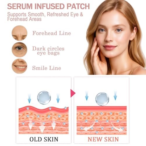 NOVALIFT Kunnozz Micro Eye Patches – Under Eye Patches for Puffy Eyes & Dark Circles, Smile Line & Forehead Hydrating Anti-Wrinkle Masks (2 Boxes, 3 Pairs Each) Avelisse