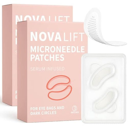 NOVALIFT Kunnozz Micro Eye Patches – Under Eye Patches for Puffy Eyes & Dark Circles, Smile Line & Forehead Hydrating Anti-Wrinkle Masks (2 Boxes, 3 Pairs Each) Avelisse