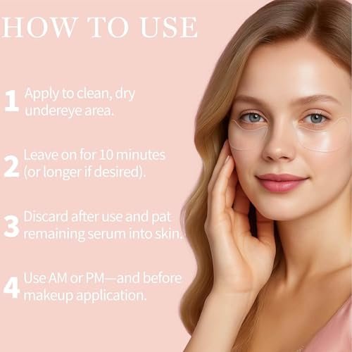 NOVALIFT Kunnozz Micro Eye Patches – Under Eye Patches for Puffy Eyes & Dark Circles, Smile Line & Forehead Hydrating Anti-Wrinkle Masks (2 Boxes, 3 Pairs Each) Avelisse