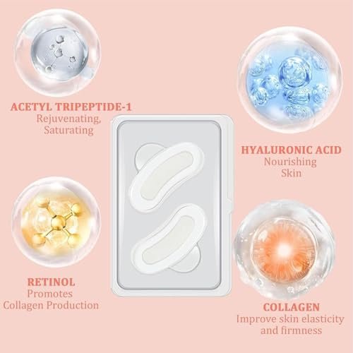 NOVALIFT Kunnozz Micro Eye Patches – Under Eye Patches for Puffy Eyes & Dark Circles, Smile Line & Forehead Hydrating Anti-Wrinkle Masks (2 Boxes, 3 Pairs Each) Avelisse
