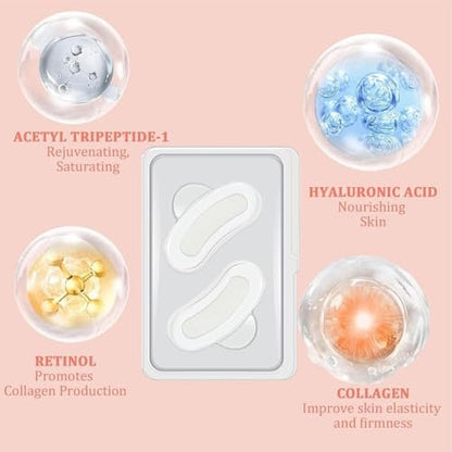 NOVALIFT Kunnozz Micro Eye Patches – Under Eye Patches for Puffy Eyes & Dark Circles, Smile Line & Forehead Hydrating Anti-Wrinkle Masks (2 Boxes, 3 Pairs Each) Avelisse