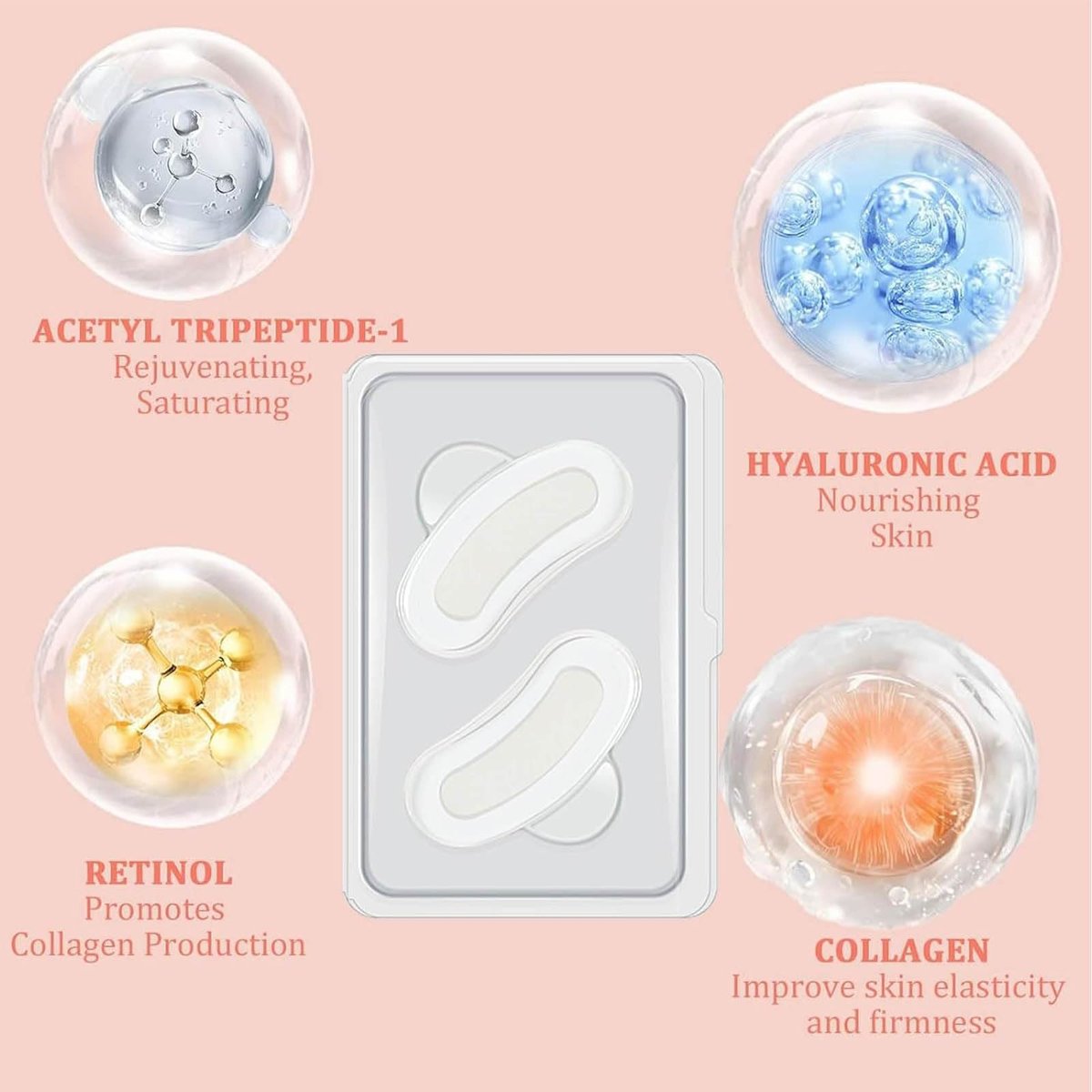 NOVALIFT Kunnozz Micro Eye Patches – Under Eye Patches for Puffy Eyes & Dark Circles, Smile Line & Forehead Hydrating Anti-Wrinkle Masks (2 Boxes, 3 Pairs Each) Avelisse