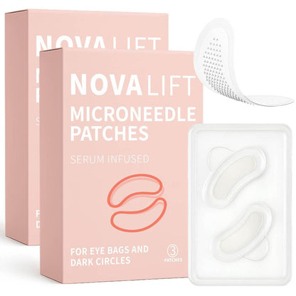 NOVALIFT Kunnozz Micro Eye Patches – Under Eye Patches for Puffy Eyes & Dark Circles, Smile Line & Forehead Hydrating Anti-Wrinkle Masks (2 Boxes, 3 Pairs Each) Avelisse