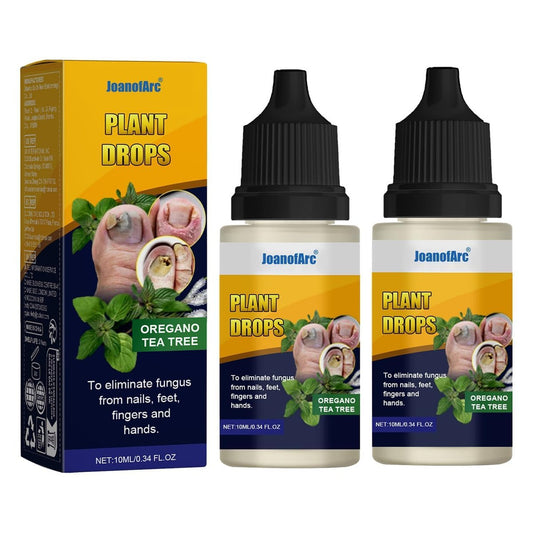 Oregano & Tea Tree Nail Care Serum Drops - 2-Pack 10ml Toenail Treatment for Discolored & Damaged Nails, Multi-Purpose Nail Strengthener with Natural Oils