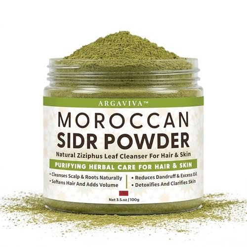 Argaviva Sidr Powder For Hair - Clarifying Sidr Leaves Powder Hair & Scalp Mask, Removes Buildup & Excess Oil, No Added Fragrance, 3.5 Oz Avelisse