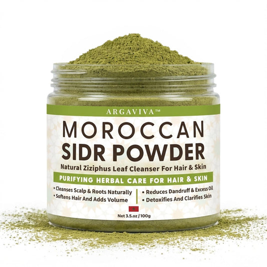 Argaviva Sidr Powder For Hair - Clarifying Sidr Leaves Powder Hair & Scalp Mask, Removes Buildup & Excess Oil, No Added Fragrance, 3.5 Oz Avelisse