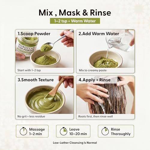 Argaviva Sidr Powder For Hair - Clarifying Sidr Leaves Powder Hair & Scalp Mask, Removes Buildup & Excess Oil, No Added Fragrance, 3.5 Oz Avelisse
