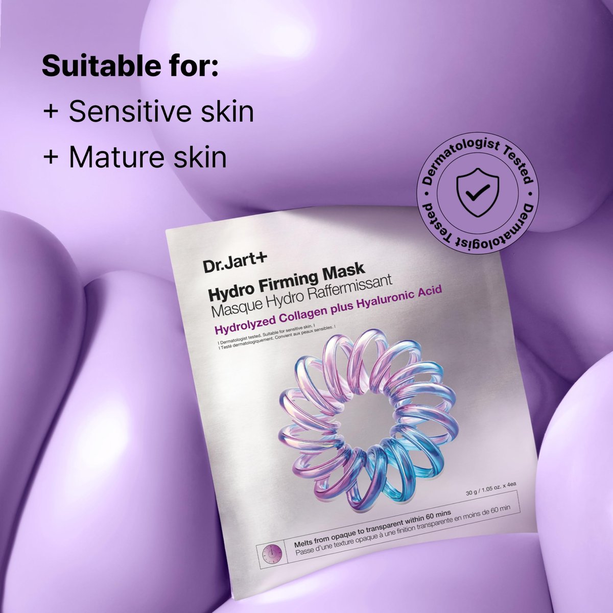 Dr.Jart+ Hydro Firming Korean Face Mask with Collagen and Hyaluronic Acid - 1 Sheet Mask - görsel 5