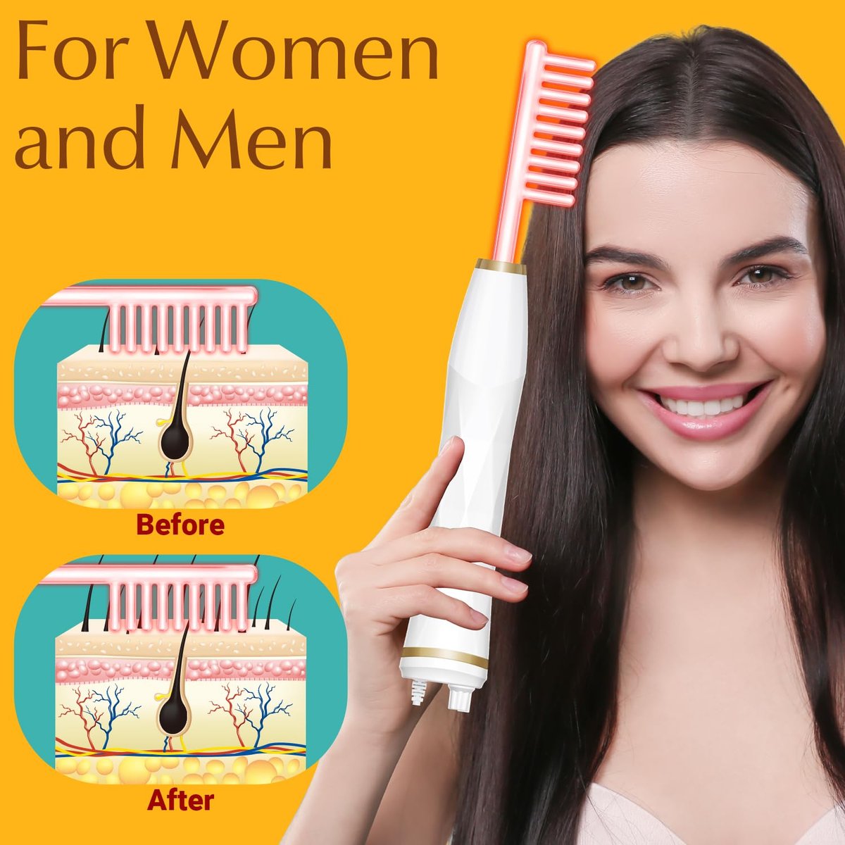 ANTMPO Hair Growth Comb – Gold Stimulating Scalp Massager for Hair Regrowth Avelisse