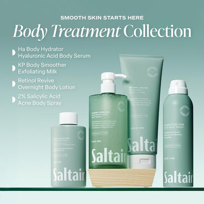 Saltair Hyaluronic Acid Body Serum – Hydrating Body Lotion for Smoother Looking Skin – Sheer Gel Moisturizer with Sodium Hyaluronate & Red Algae – Fragrance-Free HA Hydrator – 13oz Pump Bottle Avelisse