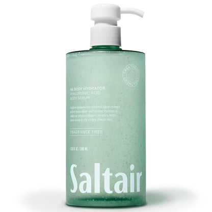 Saltair Hyaluronic Acid Body Serum – Hydrating Body Lotion for Smoother Looking Skin – Sheer Gel Moisturizer with Sodium Hyaluronate & Red Algae – Fragrance-Free HA Hydrator – 13oz Pump Bottle Avelisse