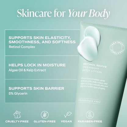 Saltair Retinol Revive Night Lotion – Dual-Action Retinol Body Lotion for Smoother, Firmer Looking Skin – Hydrating Moisturizer with Kelp, Allantoin & Glycerin – 13oz Pump Bottle Avelisse