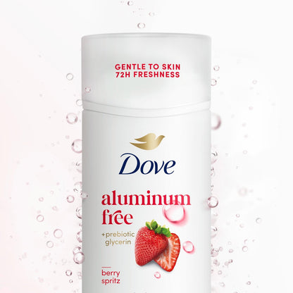 Dove Deodorant Stick Berry Spritz - 72 Hour Odor Protection, Aluminum Free, 2.4 oz