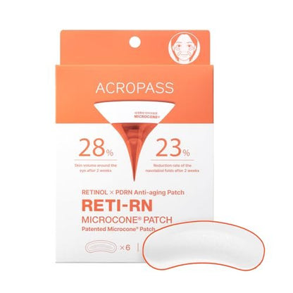 ACROPASS RETI-RN Microcone Wrinkle Patches – Deep Wrinkle Treatment with PDRN 10,000 ppm, Retinol, Hyaluronic Acid – Anti-Aging Slim Type, 6 Count Avelisse