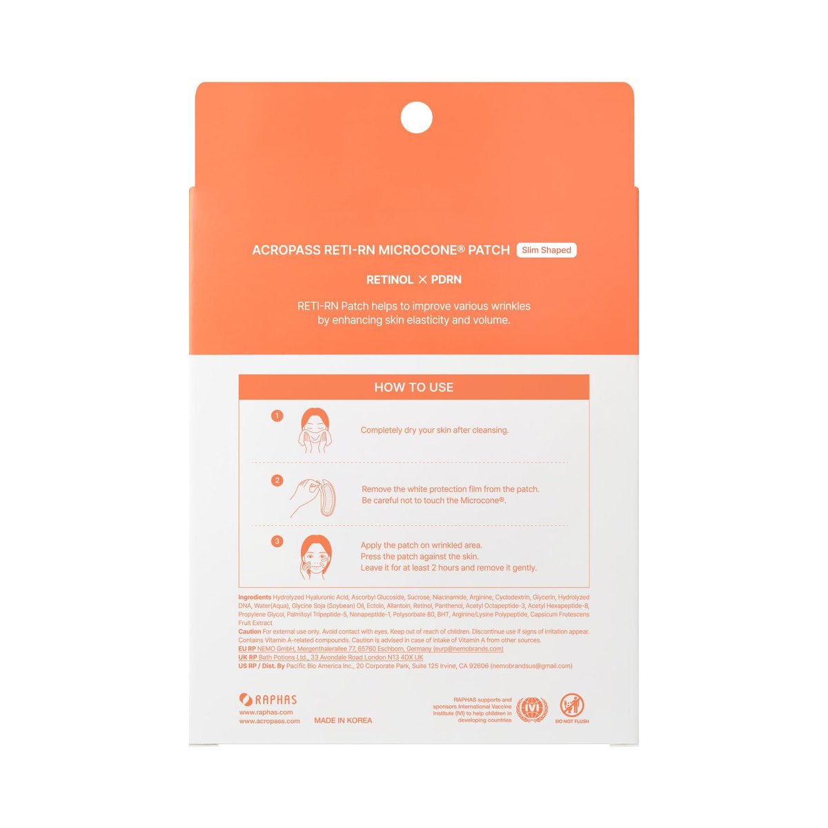 ACROPASS RETI-RN Microcone Wrinkle Patches – Deep Wrinkle Treatment with PDRN 10,000 ppm, Retinol, Hyaluronic Acid – Anti-Aging Slim Type, 6 Count Avelisse