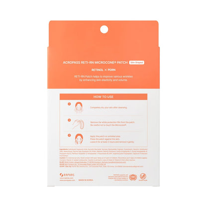 ACROPASS RETI-RN Microcone Wrinkle Patches – Deep Wrinkle Treatment with PDRN 10,000 ppm, Retinol, Hyaluronic Acid – Anti-Aging Slim Type, 6 Count Avelisse