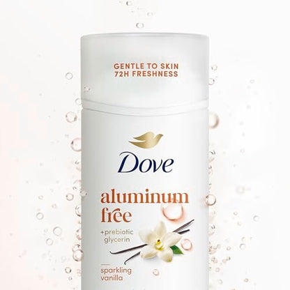 Dove Deodorant Stick Sparkling Vanilla - 72 Hour Odor Protection, Aluminum Free, 2.4 oz