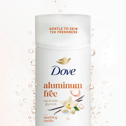 Dove Deodorant Stick Sparkling Vanilla - 72 Hour Odor Protection, Aluminum Free, 2.4 oz
