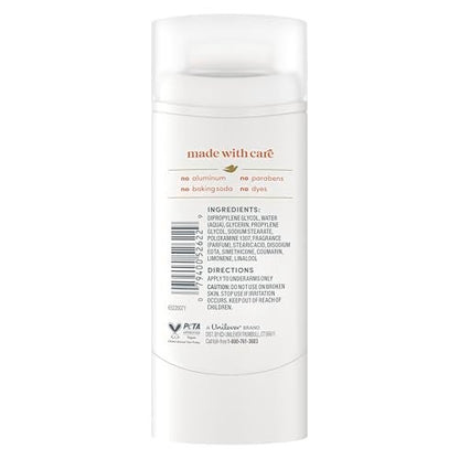 Dove Deodorant Stick Sparkling Vanilla - 72 Hour Odor Protection, Aluminum Free, 2.4 oz