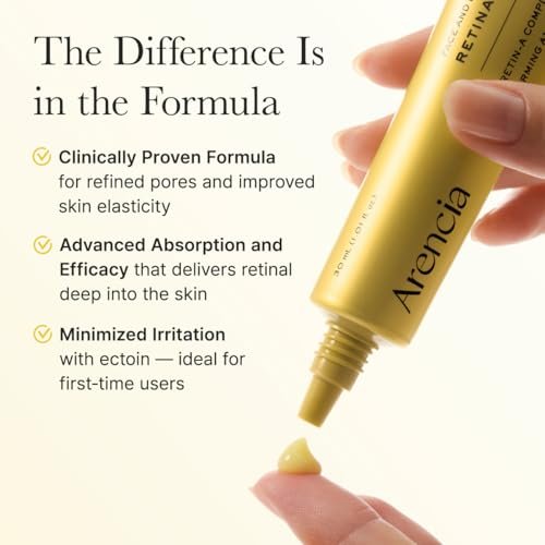 Arencia Retinal Booster Shot Serum - Firming Night Serum with Caffeine & Ectoin for Mature Skin, Pore Minimizing, Fine Lines & Wrinkles, Korean Skincare 30ml - görsel 6