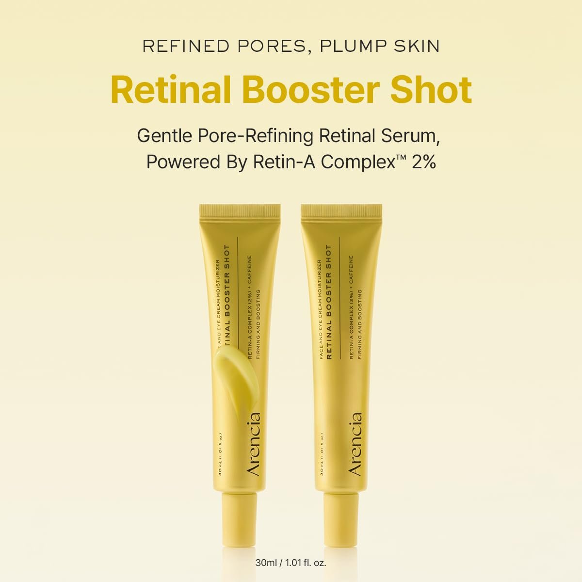 Arencia Retinal Booster Shot Serum - Firming Night Serum with Caffeine & Ectoin for Mature Skin, Pore Minimizing, Fine Lines & Wrinkles, Korean Skincare 30ml - görsel 3