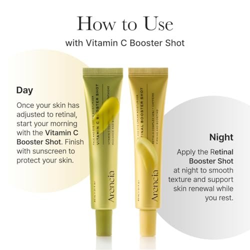 Arencia Retinal Booster Shot Serum - Firming Night Serum with Caffeine & Ectoin for Mature Skin, Pore Minimizing, Fine Lines & Wrinkles, Korean Skincare 30ml - görsel 16