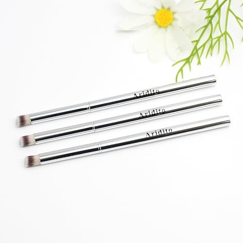 Aridito 3-Piece Nail Art Gradient Brush Set - Silver Metal Handle, Soft Firm Bristles for Chrome, Mica Powder & Aura Nails - No Shedding, Easy Clean DIY Tool - görsel 4
