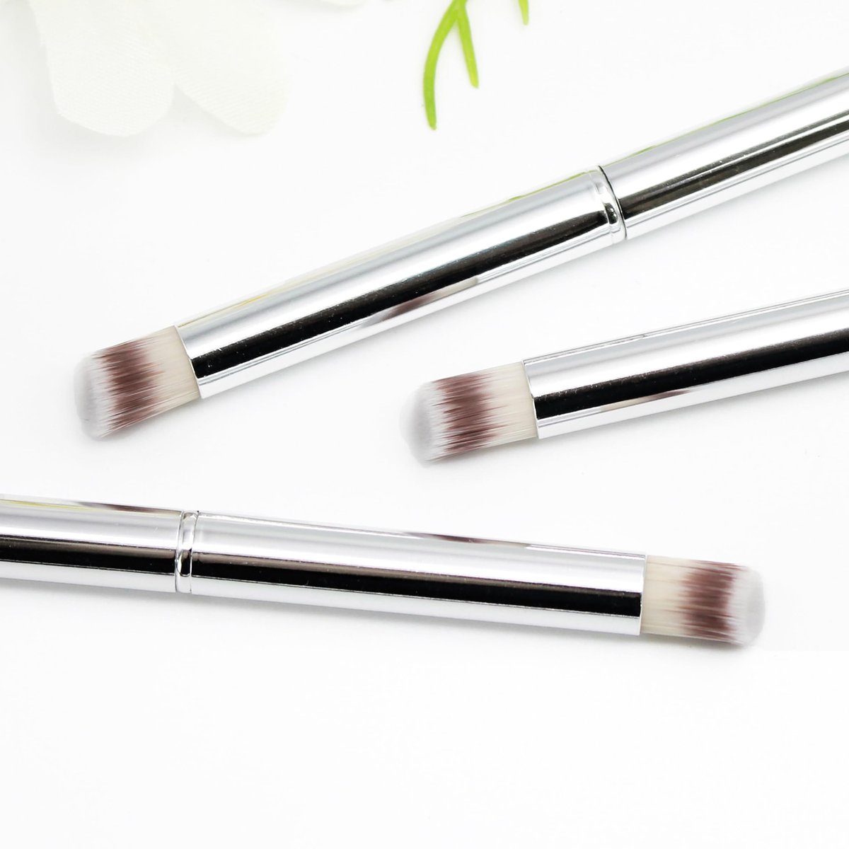 Aridito 3-Piece Nail Art Gradient Brush Set - Silver Metal Handle, Soft Firm Bristles for Chrome, Mica Powder & Aura Nails - No Shedding, Easy Clean DIY Tool - görsel 7