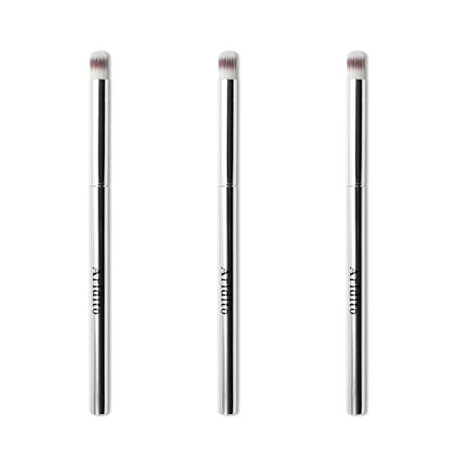 Aridito 3-Piece Nail Art Gradient Brush Set - Silver Metal Handle, Soft Firm Bristles for Chrome, Mica Powder & Aura Nails - No Shedding, Easy Clean DIY Tool - görsel 2